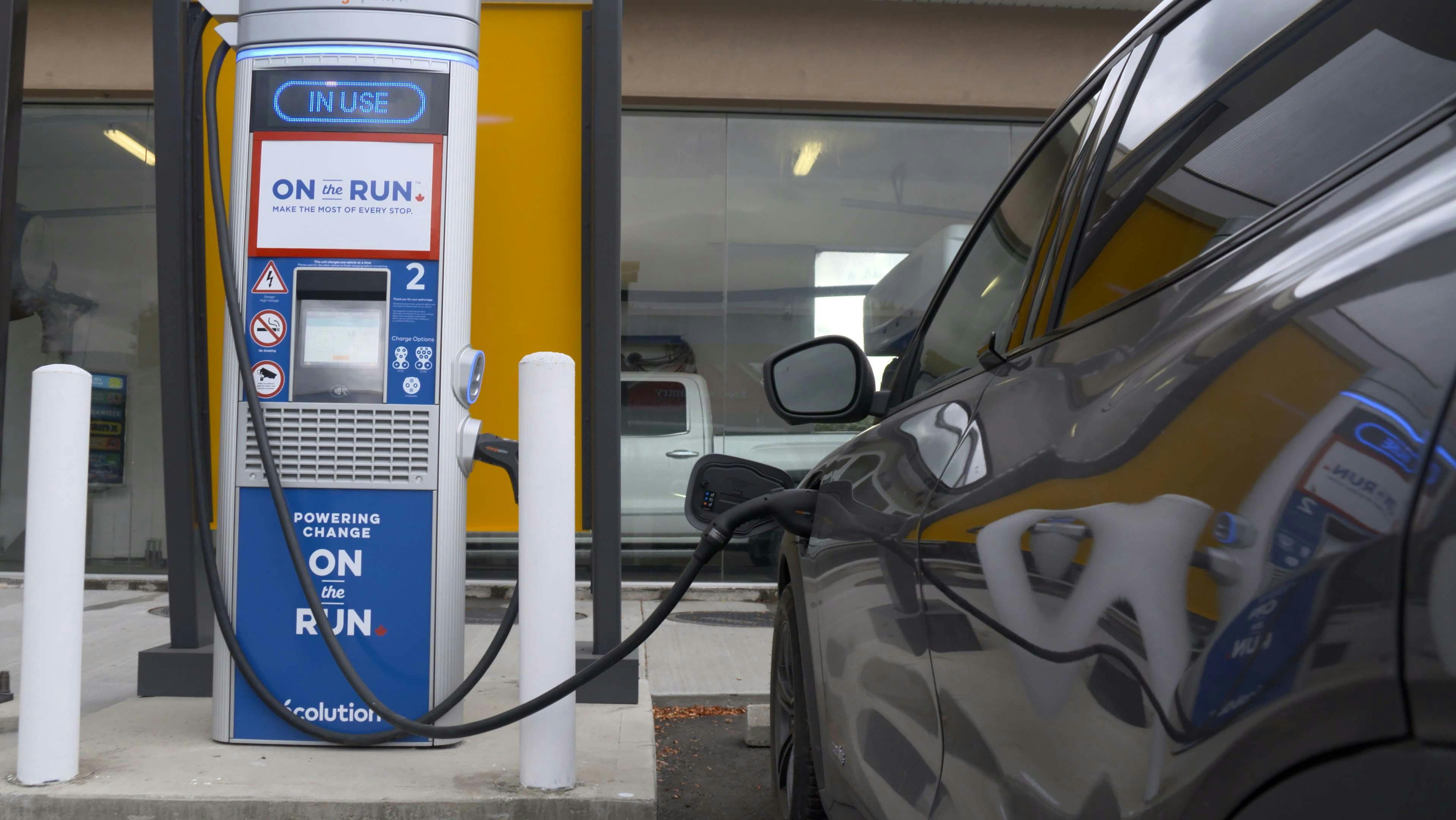On the Run EV charging a vehicle at a station