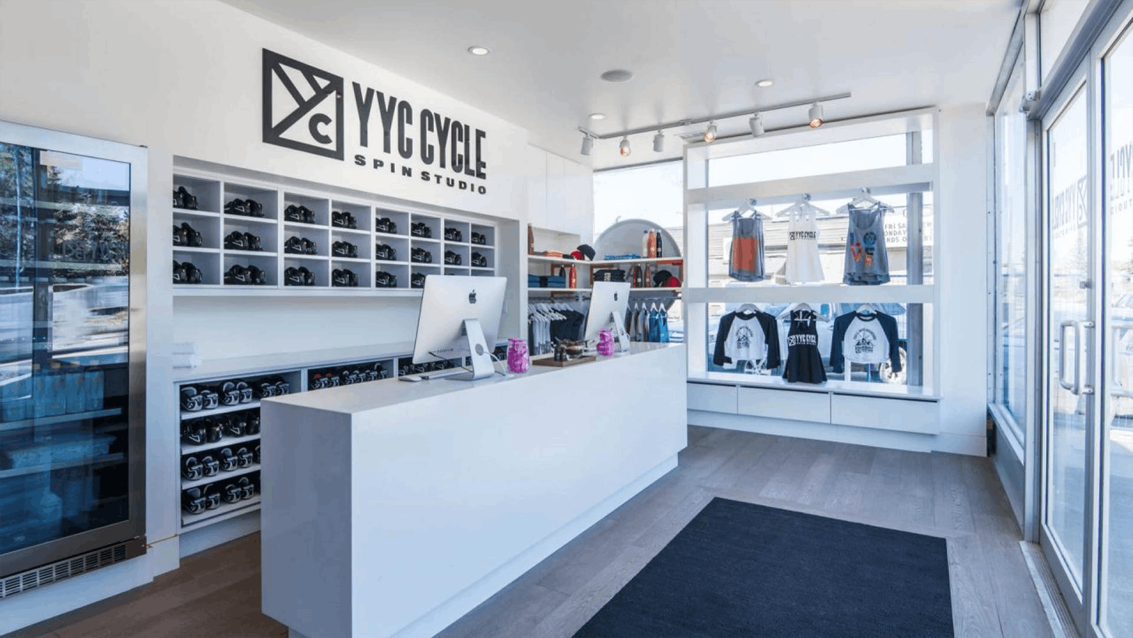 The entrance to a YYC Cycle studio